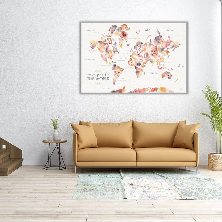 Desert Blooms Map - Canvas Print Wall Art