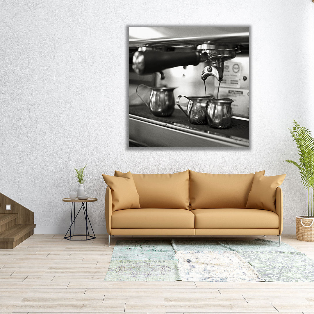 Coffeehouse II Black and White - Canvas Print Wall Art