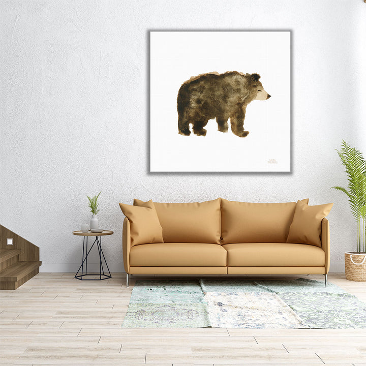 Woodland Whimsy Bear - Canvas Print Wall Art