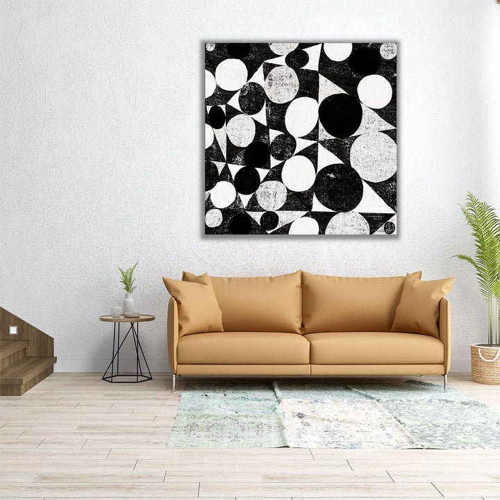 Spotty I Black and White - Canvas Print Wall Art