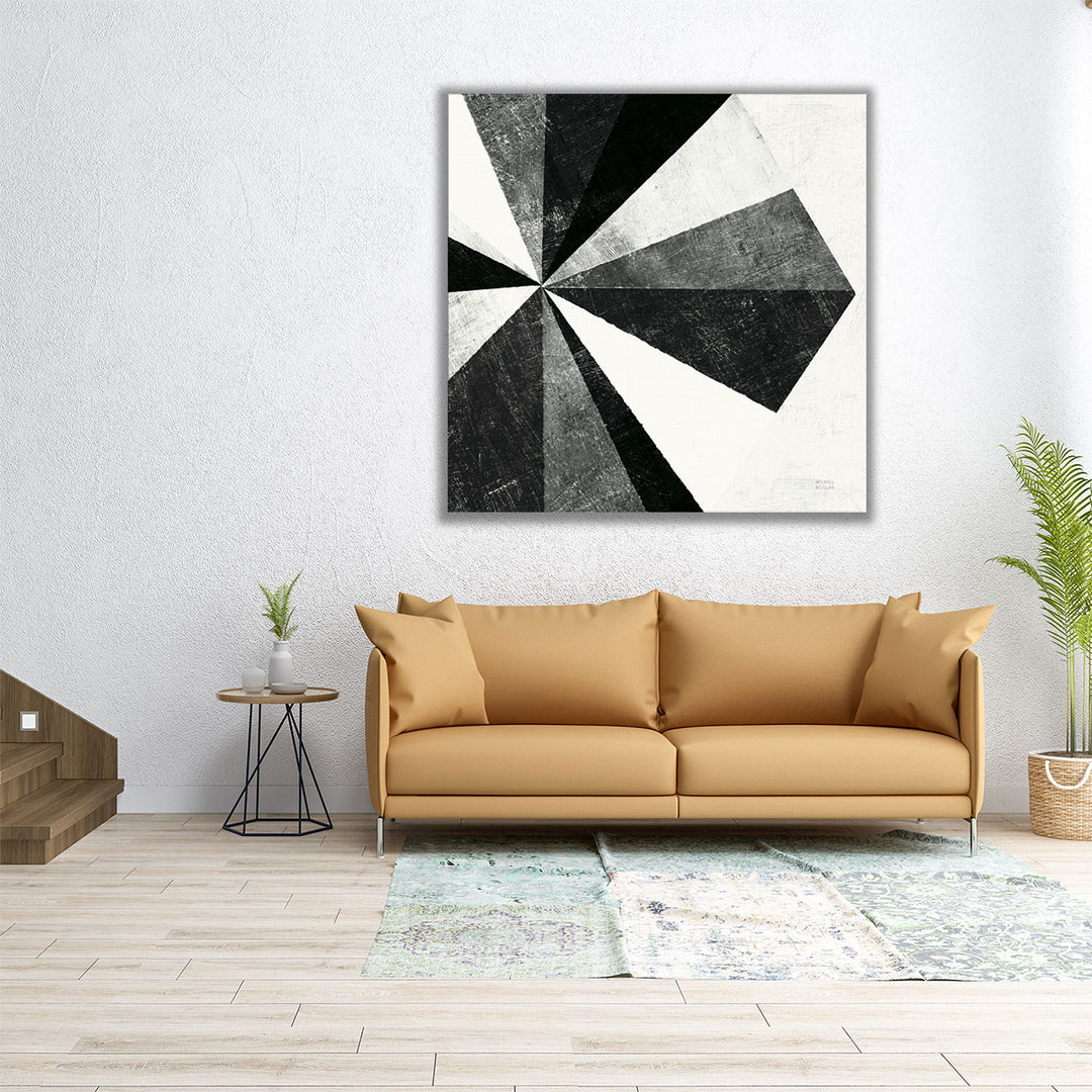 Triangulawesome II Black and White - Canvas Print Wall Art