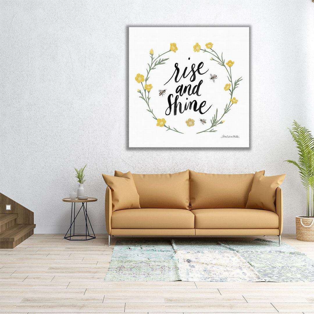 Happy to Bee Home Words IV - Canvas Print Wall Art