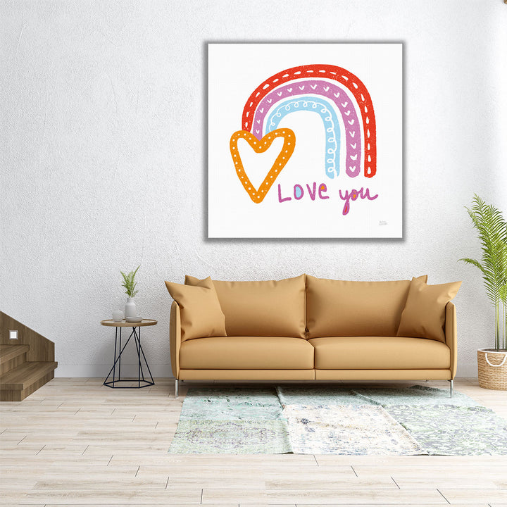 Love You Rainbow - Canvas Print Wall Art