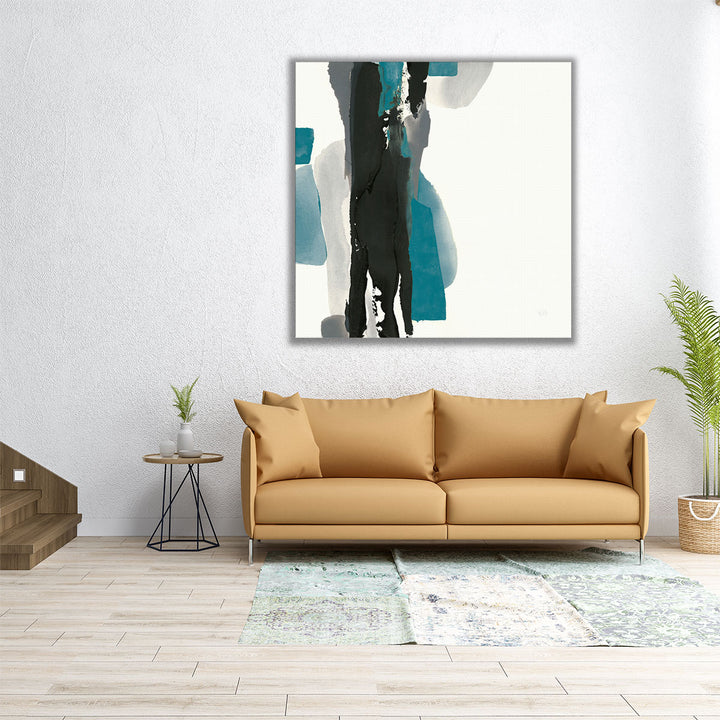 Black and Teal II - Canvas Print Wall Art