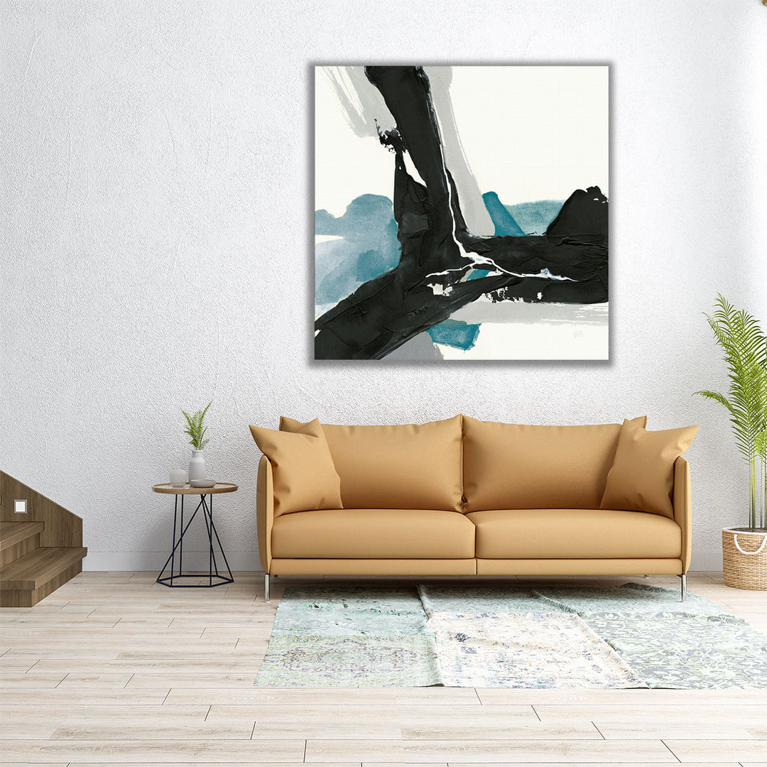 Black and Teal III - Canvas Print Wall Art