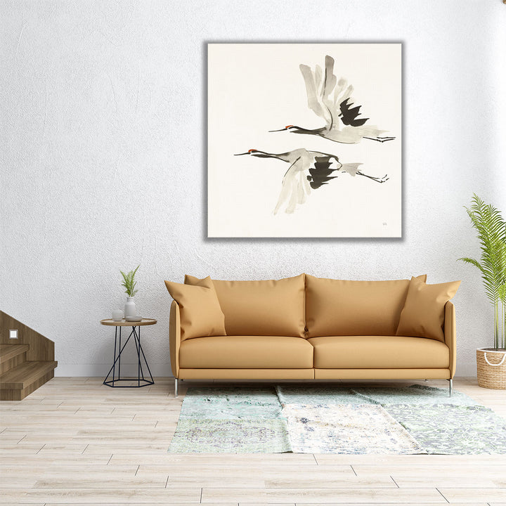 Zen Cranes I - Canvas Print Wall Art