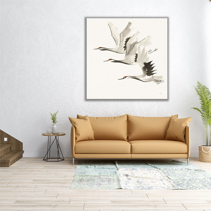 Zen Cranes II - Canvas Print Wall Art