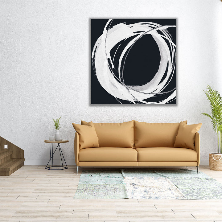 Gilded Enso I Black and White - Canvas Print Wall Art