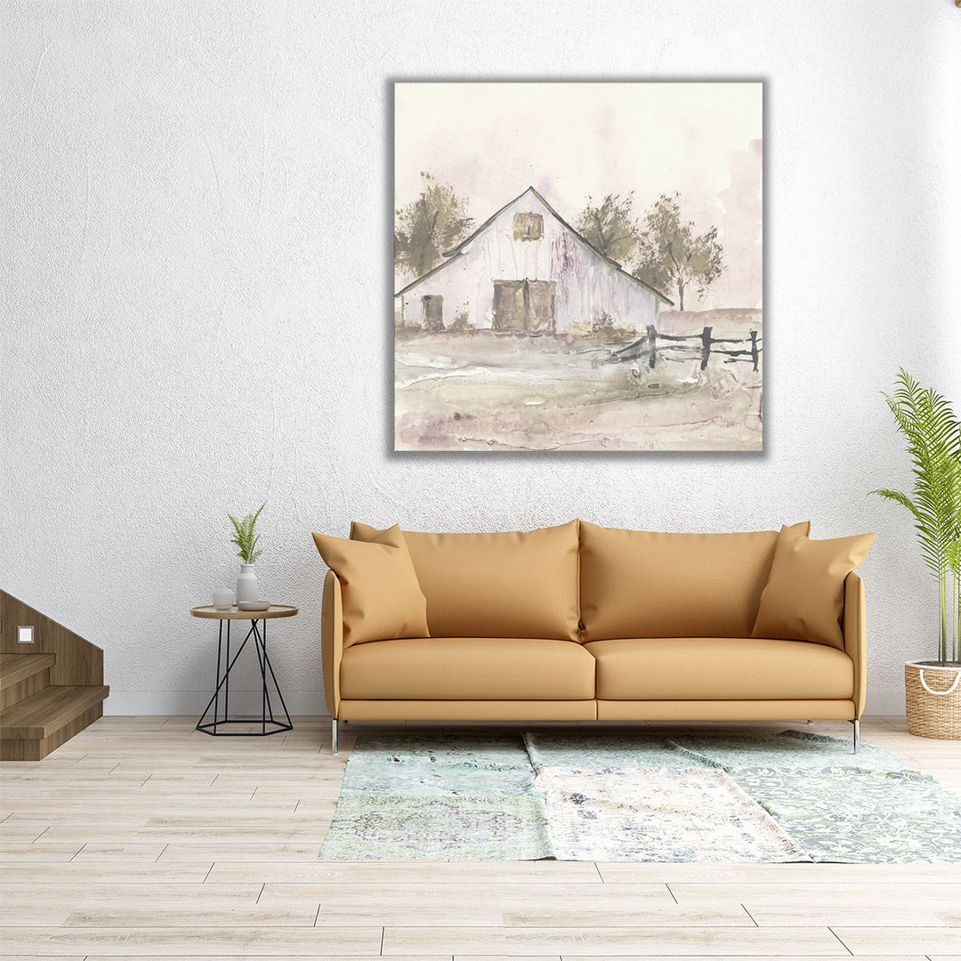 White Barn II - Canvas Print Wall Art