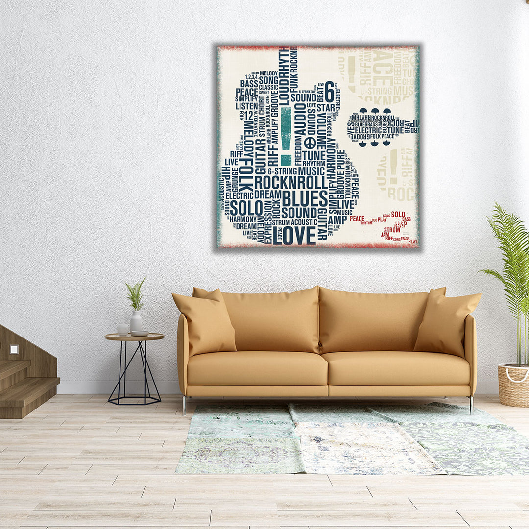 Type Guitar II - Canvas Print Wall Art