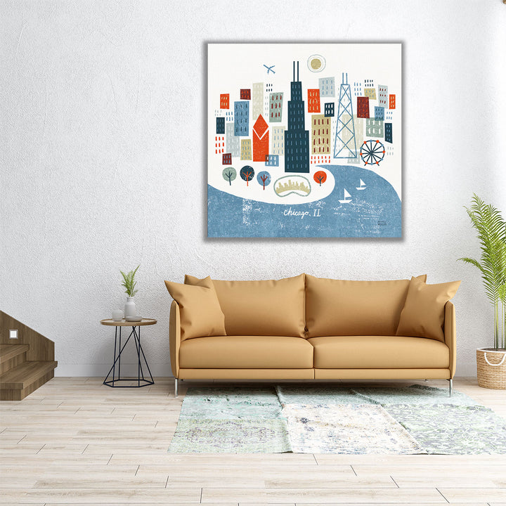 Colorful Chicago - Canvas Print Wall Art