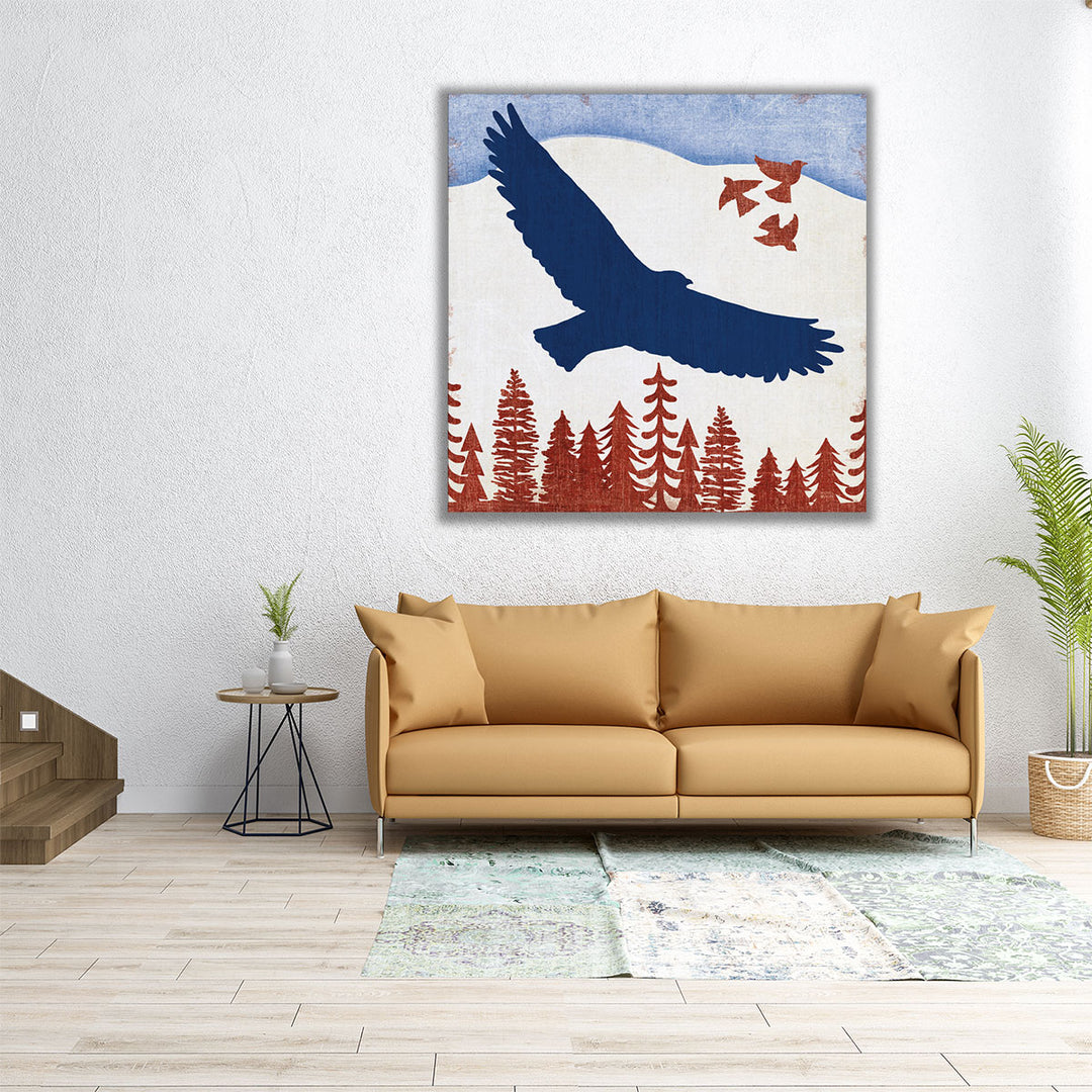 Patriotic Woodland Eagle - Canvas Print Wall Art