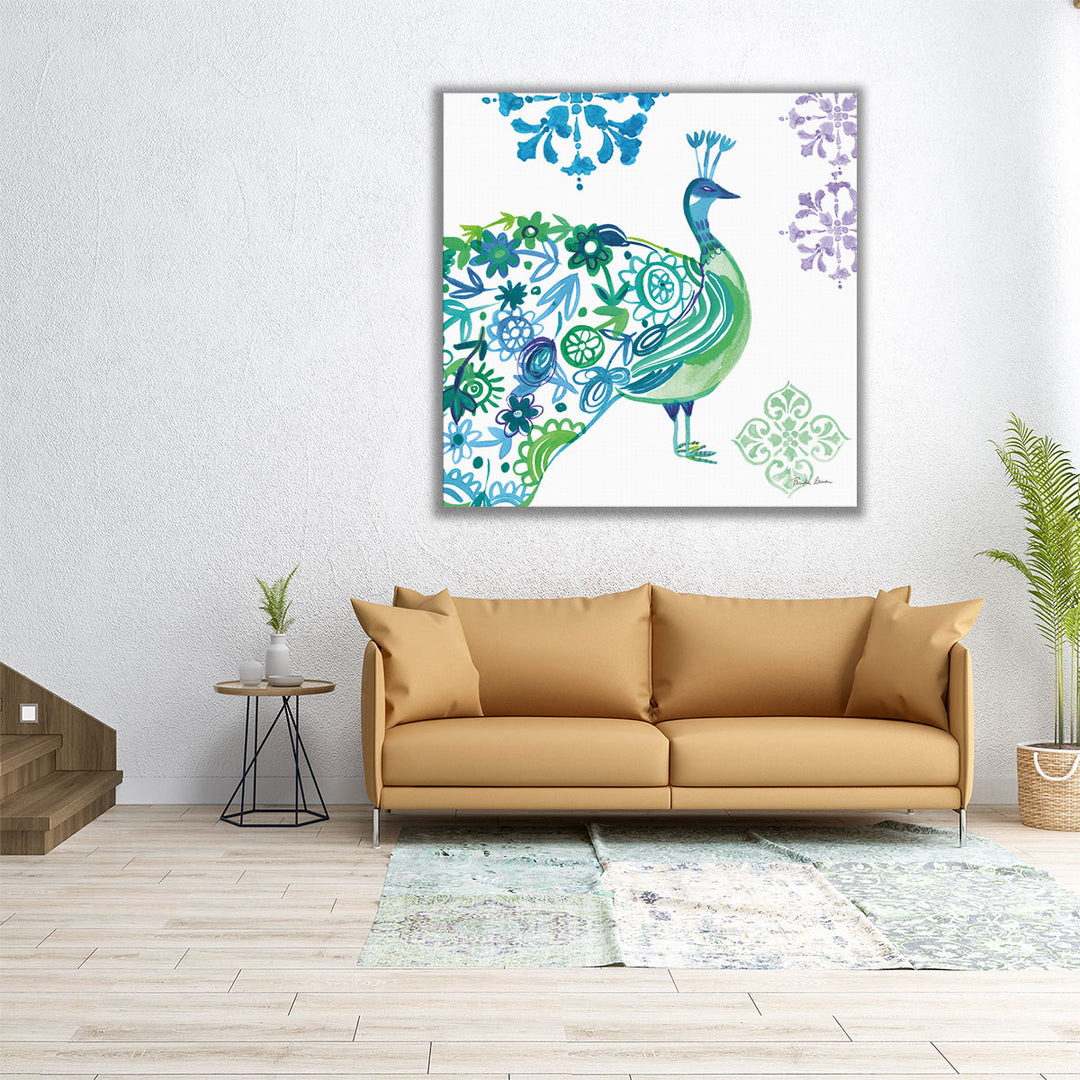 Jewel Peacocks II - Canvas Print Wall Art