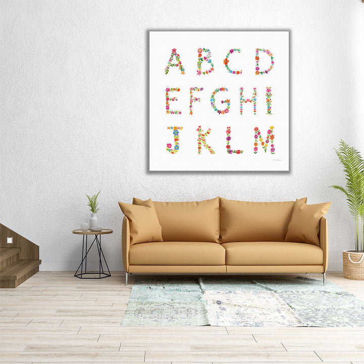 Floral Alphabet I - Canvas Print Wall Art