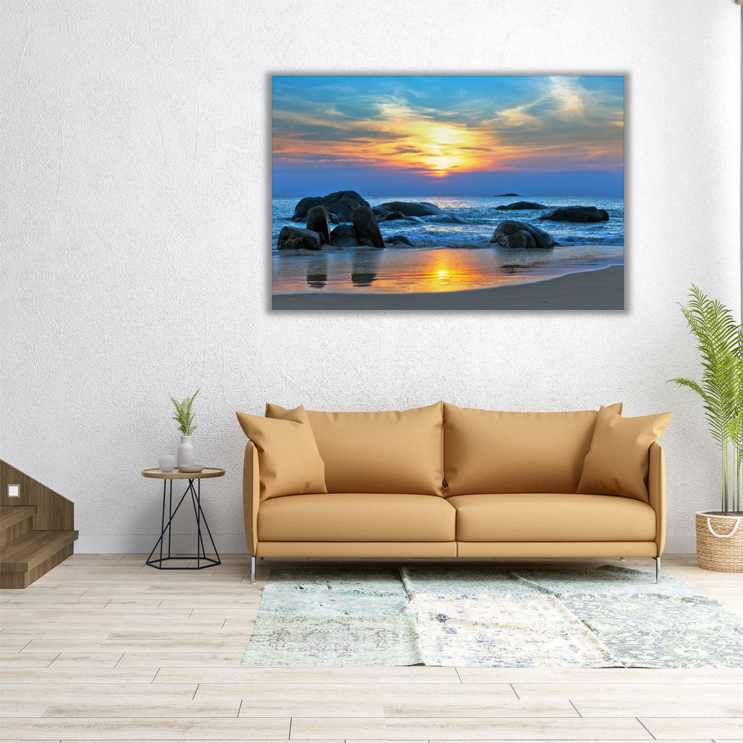 Beautiful Sunset Over The Sea - Canvas Print Wall Art