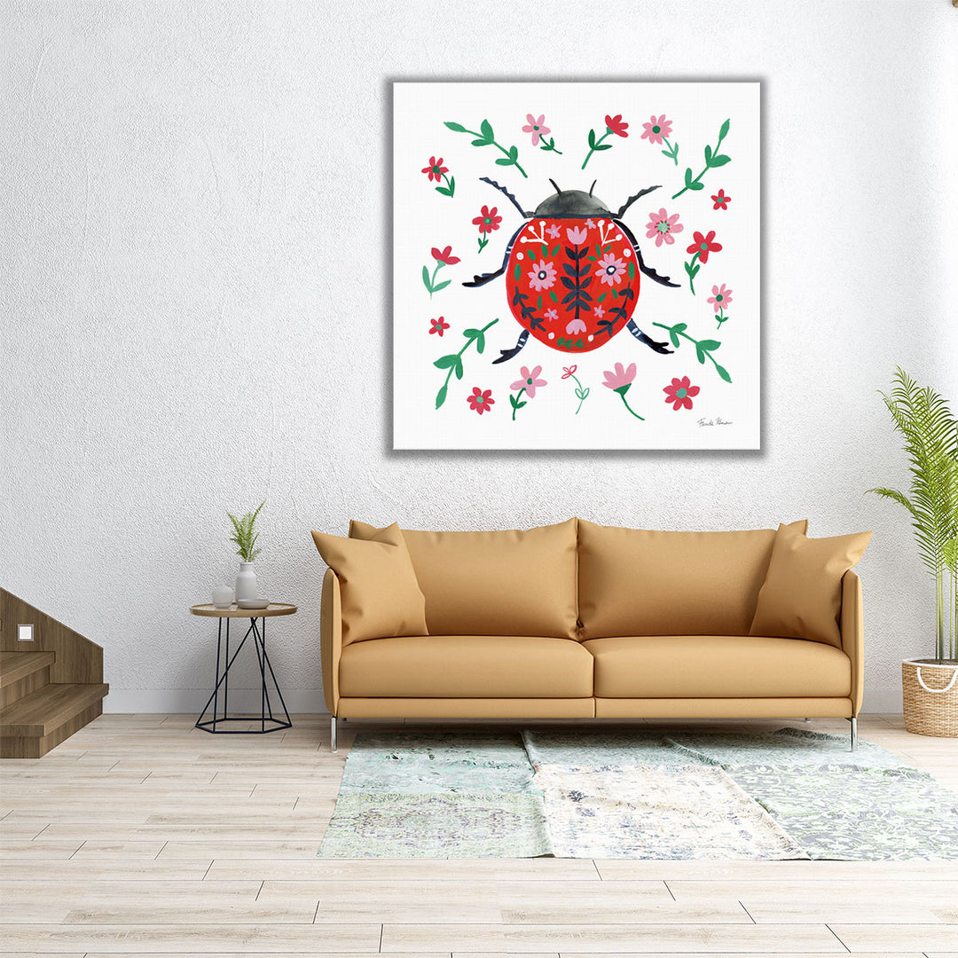 Folk Beetle I- Canvas Print Wall Art