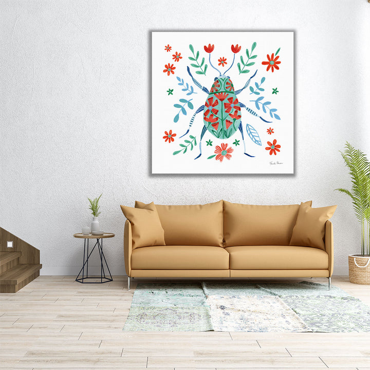 Folk Beetle II - Canvas Print Wall Art