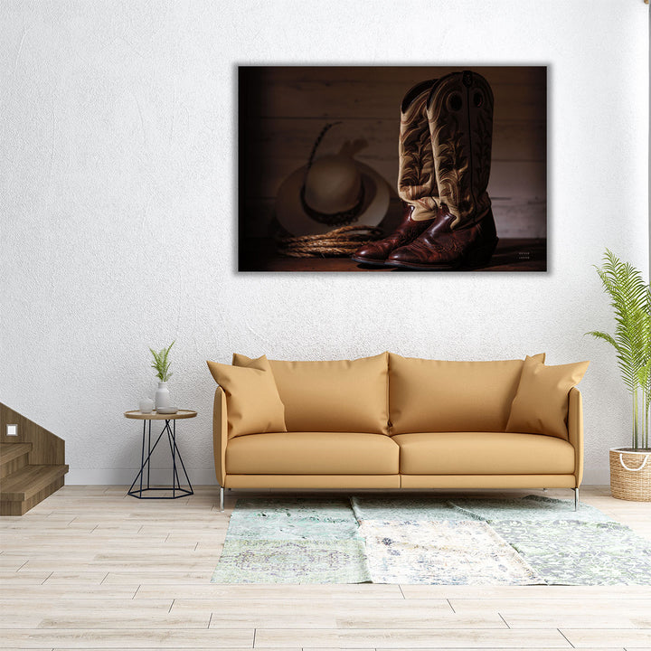 Cowboy Boots X - Canvas Print Wall Art