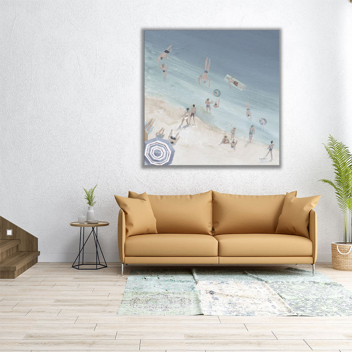 Cool Blue Beach - Canvas Print Wall Art