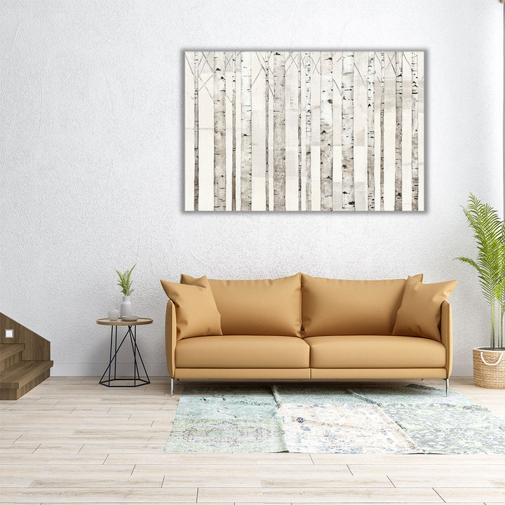 Birch Trees on White - Canvas Print Wall Art