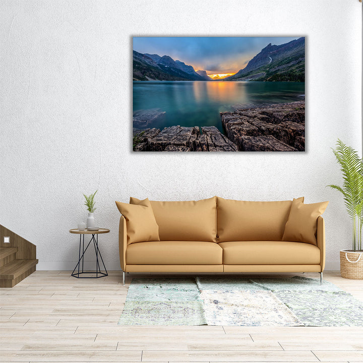 St. Mary Lake, Glacier National Park, MT - Canvas Print Wall Art