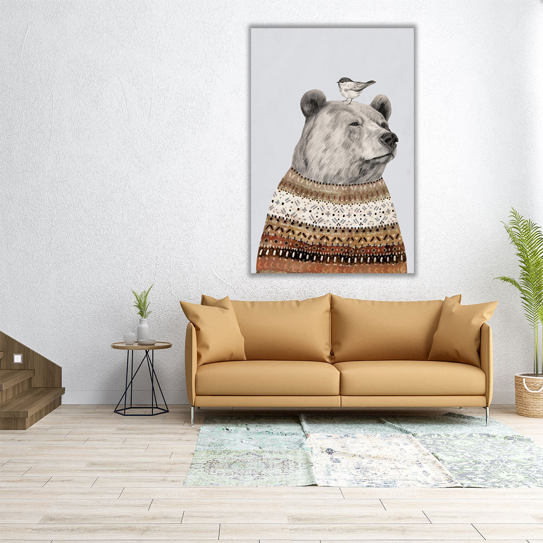 Fair Isle Bear I - Canvas Print Wall Art