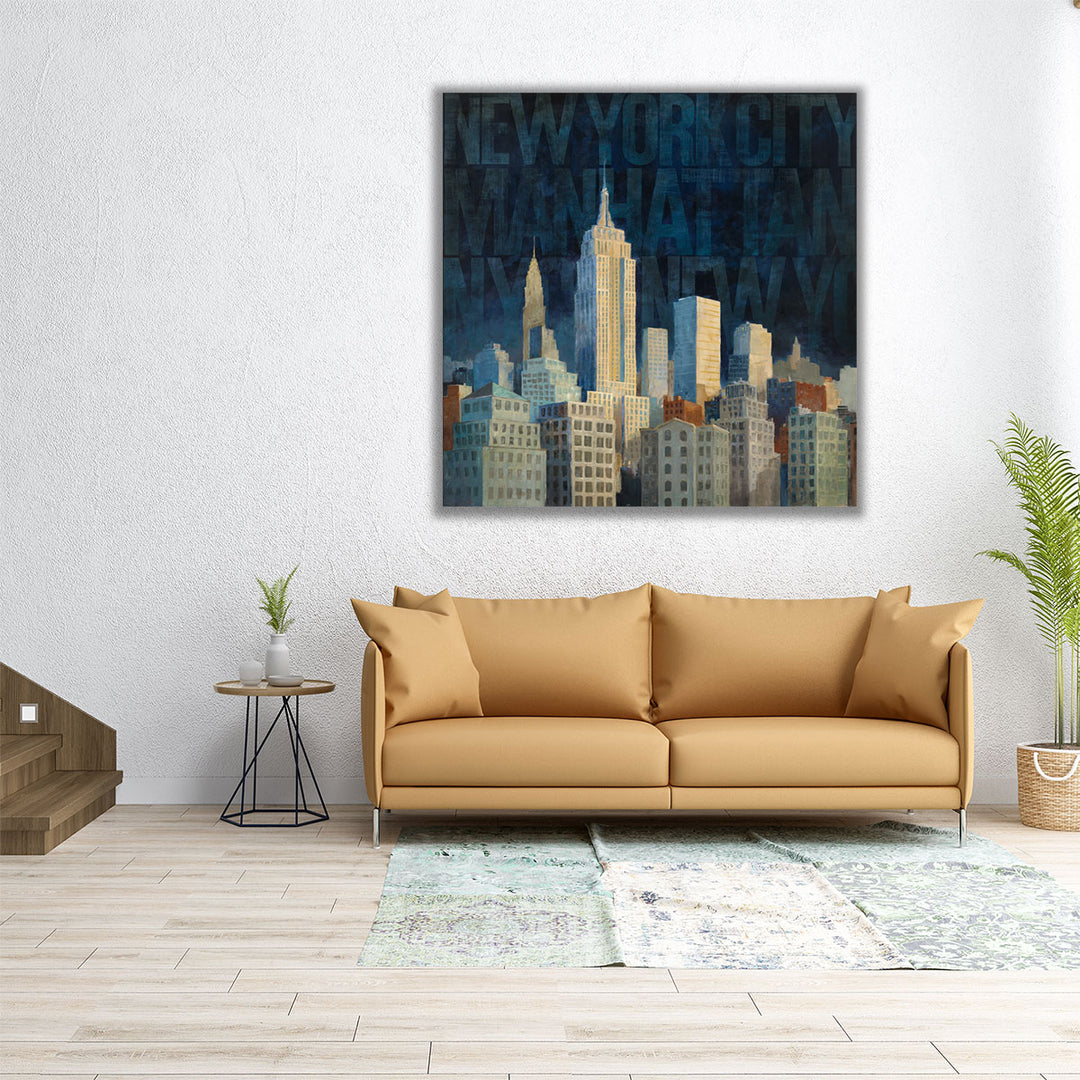 Midnight in Midtown Words - Canvas Print Wall Art