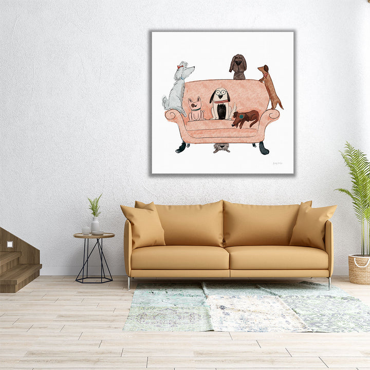 Playful Pets Dogs I - Canvas Print Wall Art