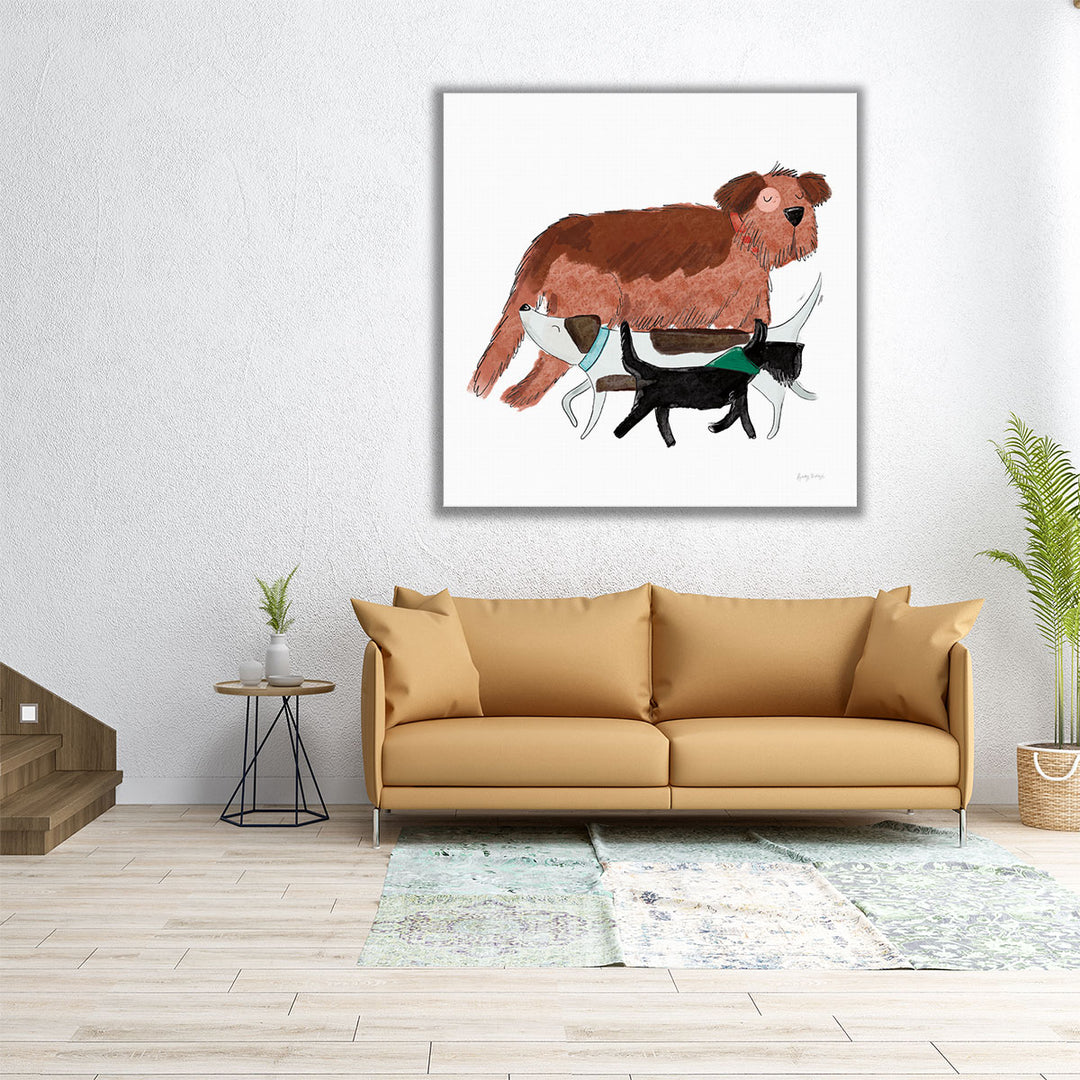 Playful Pets Dogs II - Canvas Print Wall Art