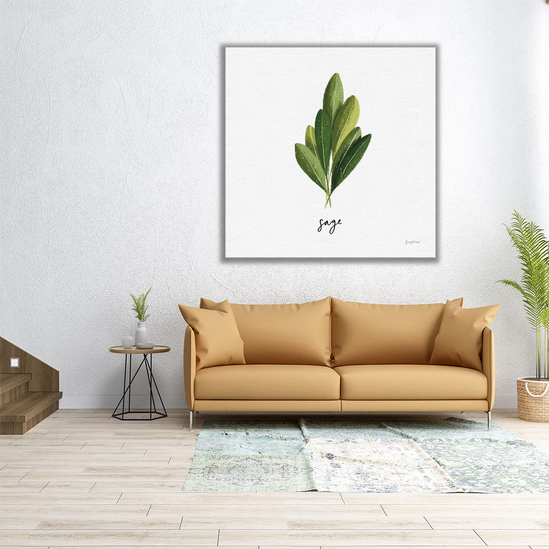 Herbs II White - Canvas Print Wall Art