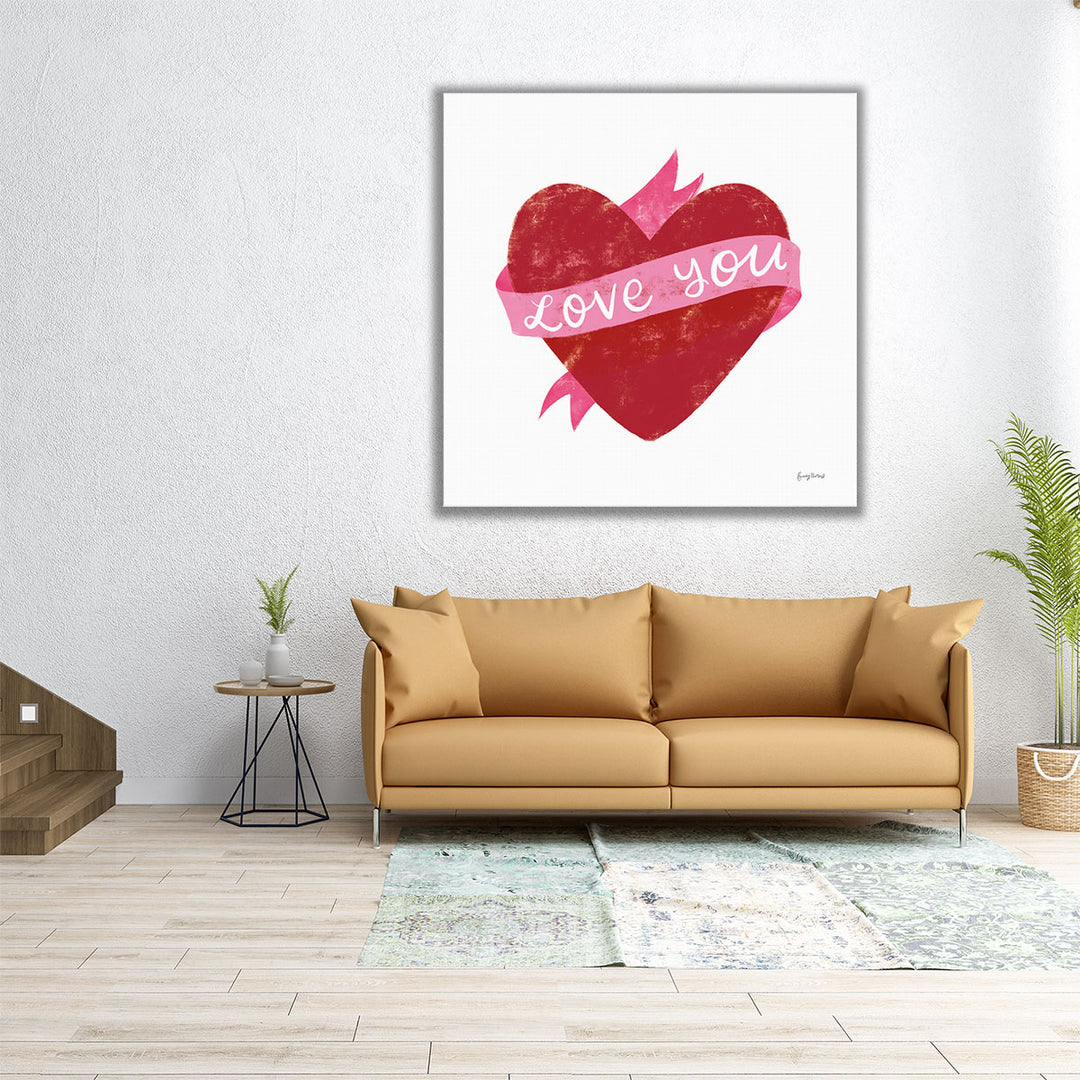 Love Letters VIII Deep Red - Canvas Print Wall Art