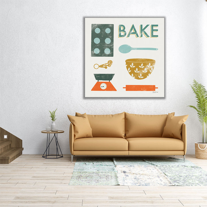 Retro Kitchen II - Canvas Print Wall Art