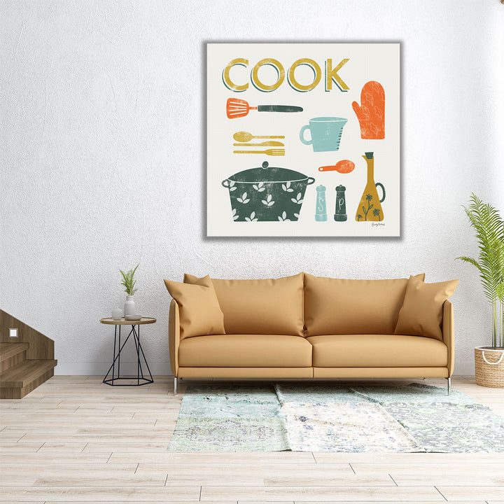 Retro Kitchen III - Canvas Print Wall Art