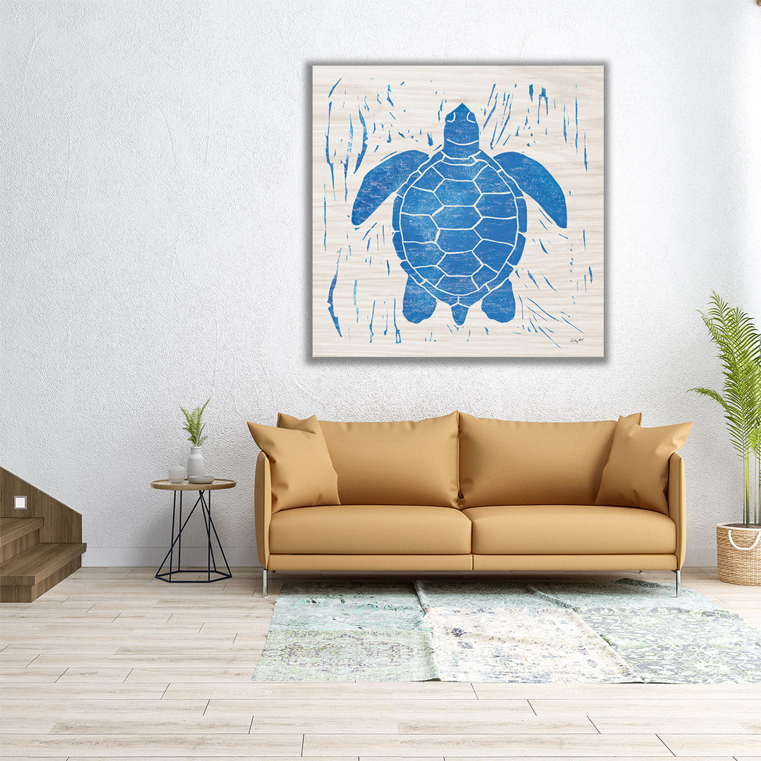 Sea Creature Turtle Blue - Canvas Print Wall Art