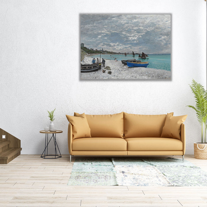 The Beach at Sainte-Adresse, 1867 - Canvas Print Wall Art
