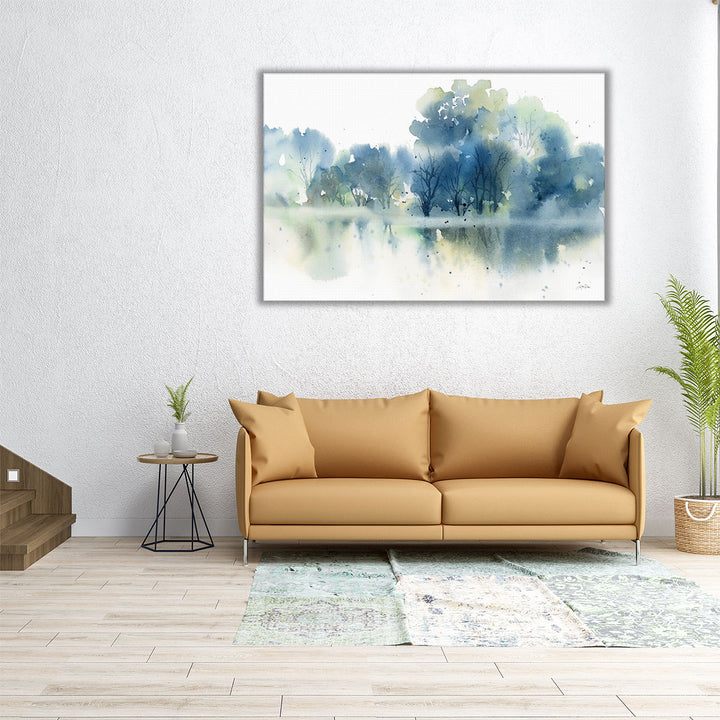 Blue Pond Reflections - Canvas Print Wall Art