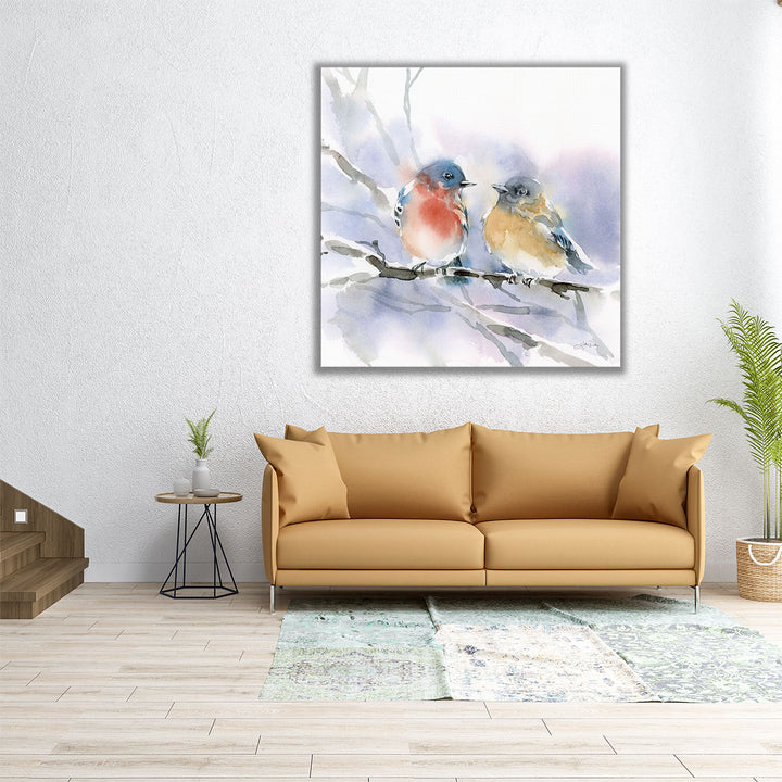 Bluebird Pair - Canvas Print Wall Art