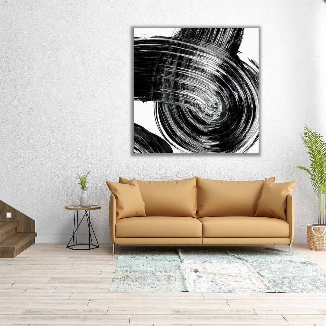 Swirl IV Black and White - Canvas Print Wall Art