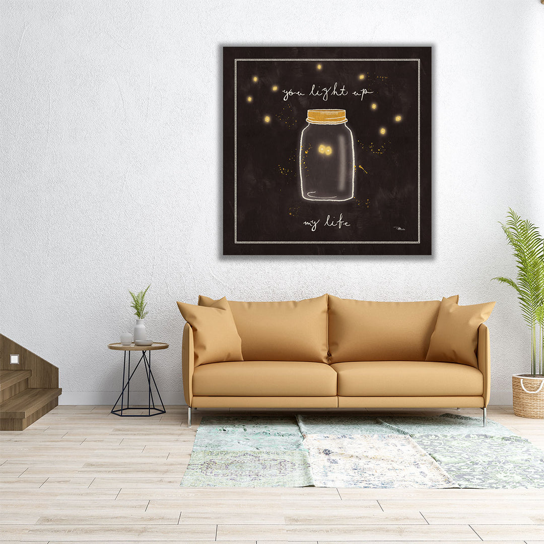 Firefly Glow I Black And White - Canvas Print Wall Art