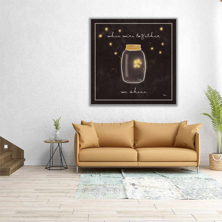 Firefly Glow II Black And White - Canvas Print Wall Art