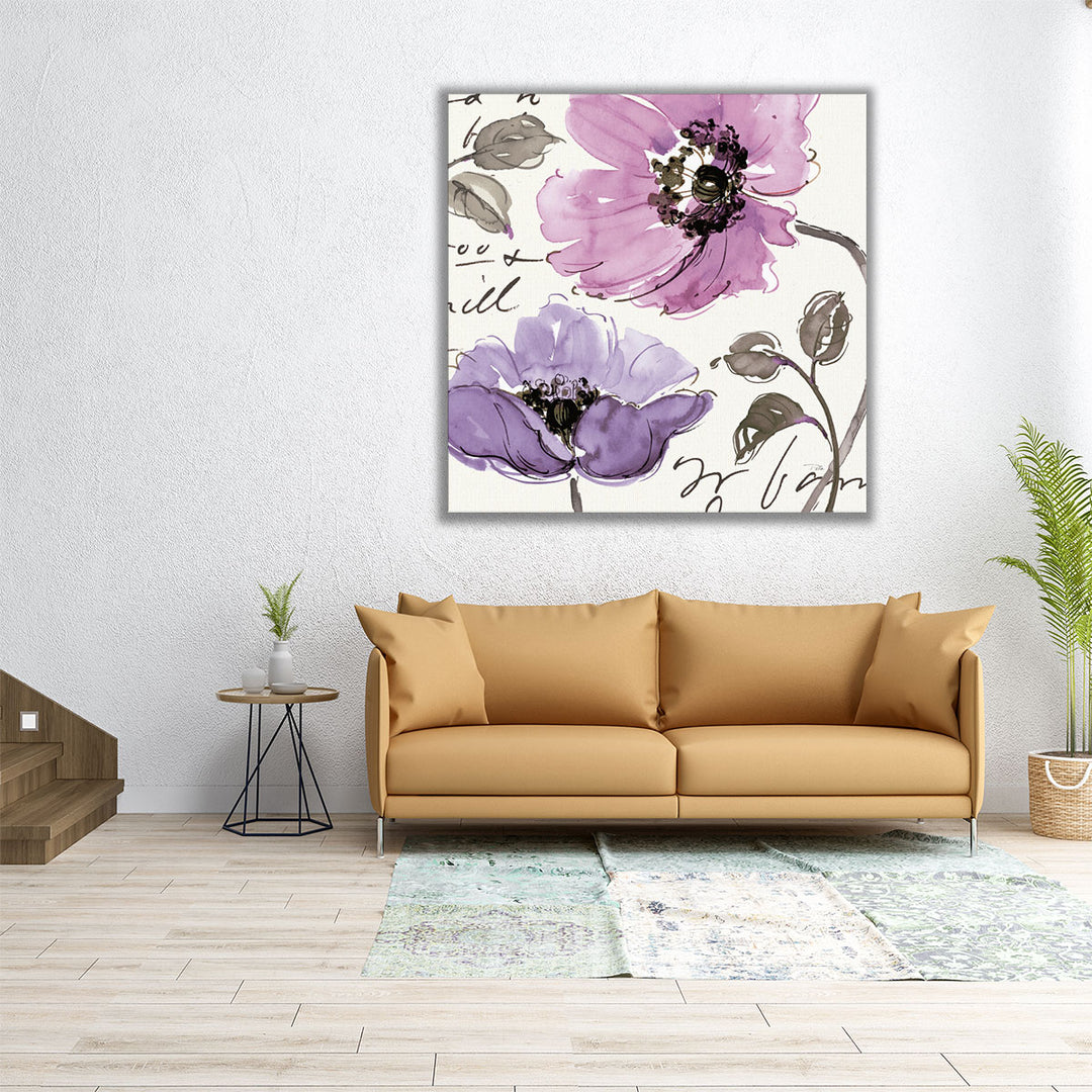 Floral Waltz Plum I - Canvas Print Wall Art