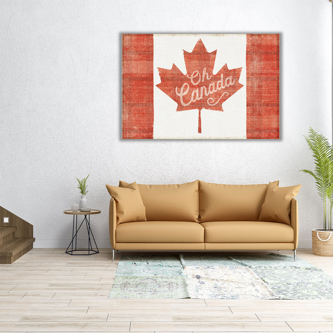 Oh Canada Flag - Canvas Print Wall Art