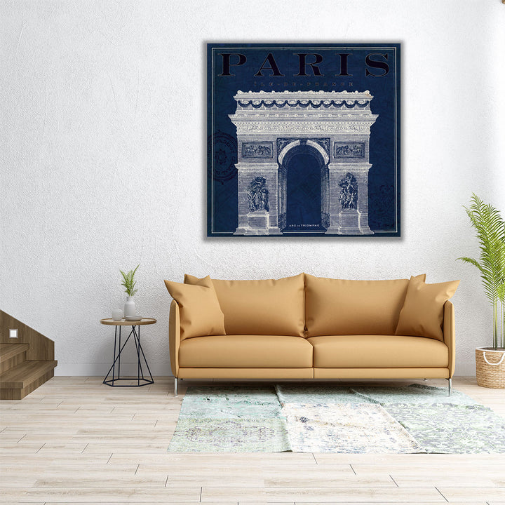 Blueprint Arc de Triomphe - Canvas Print Wall Art