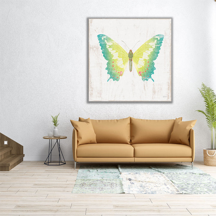 White Barn Butterflies III - Canvas Print Wall Art