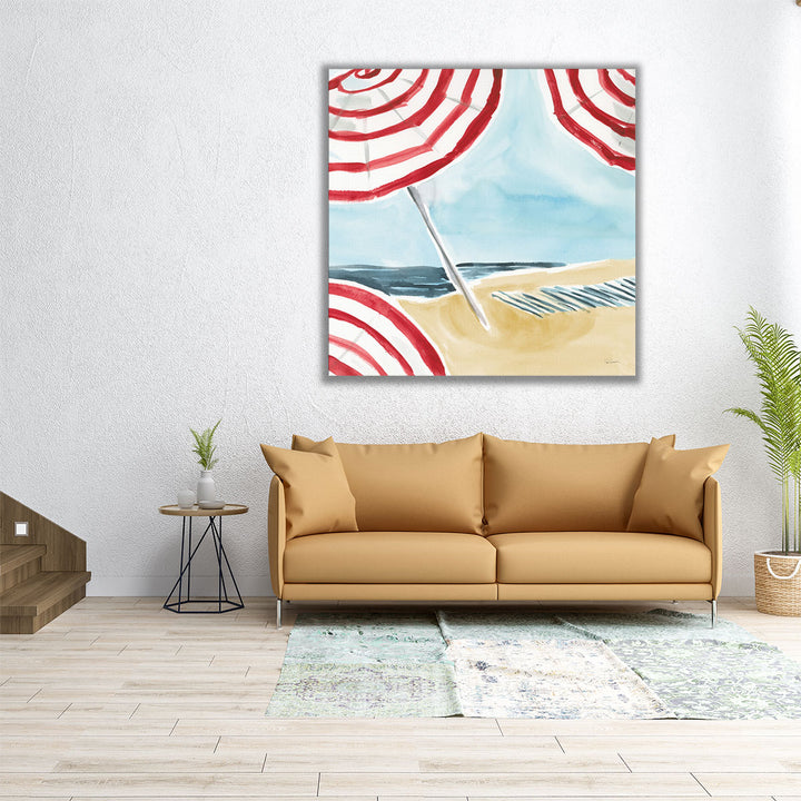 Stripes on the Beach I - Canvas Print Wall Art