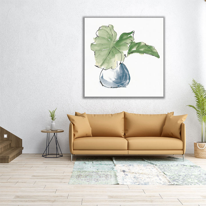 Plant Big Leaf I Dark Green - Canvas Print Wall Art