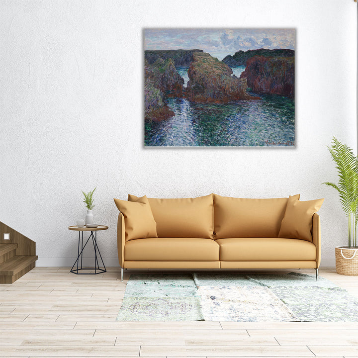 45x36 canvas with rocks and lake view