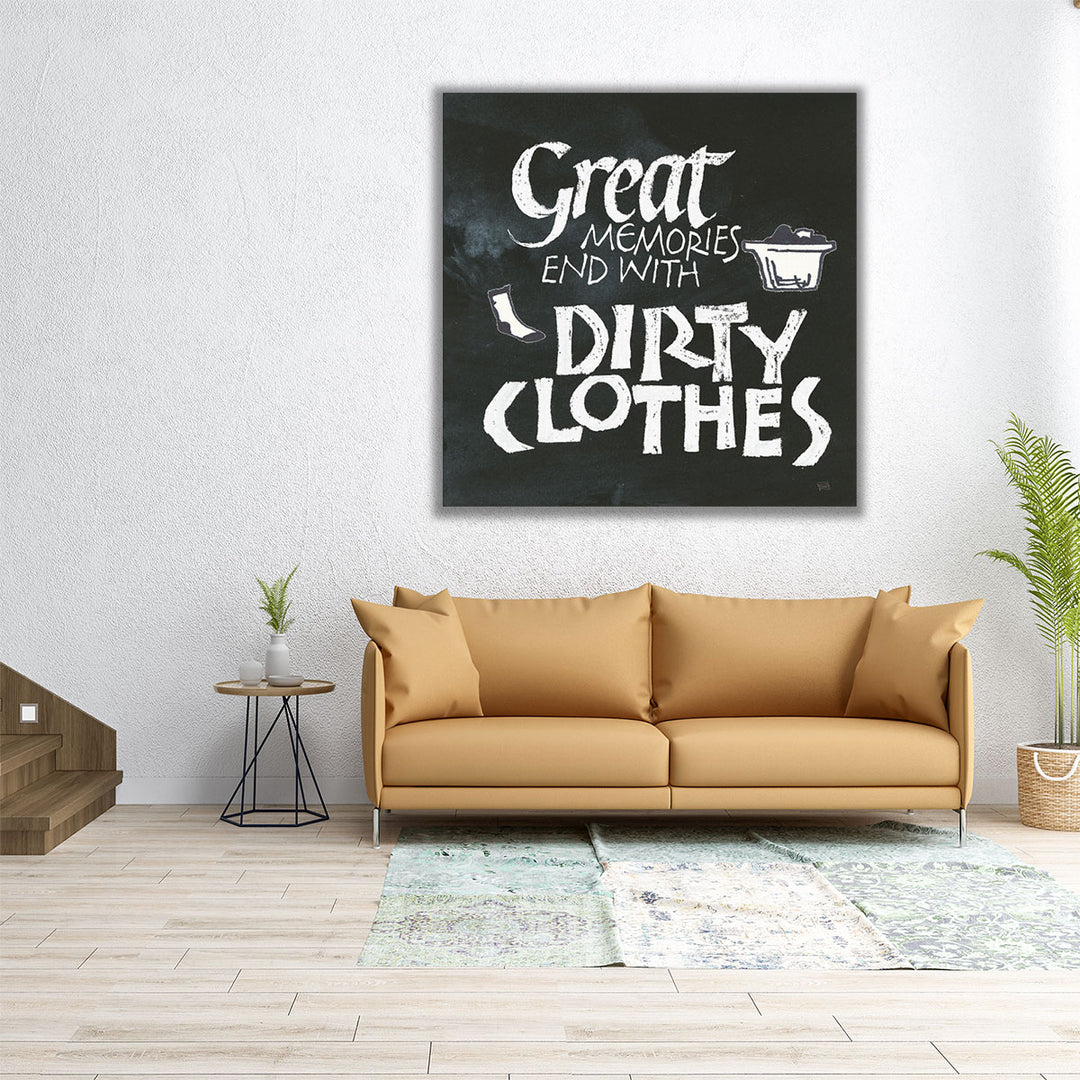 Laundry Room I Black and White - Canvas Print Wall Art