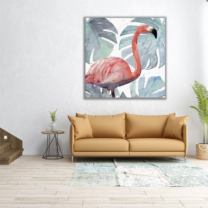 Flamingo Splash I - Canvas Print Wall Art