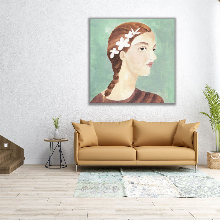 Folk Art Portrait I - Canvas Print Wall Art